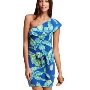 Lilly Pulitzer one shoulder dress seashell dress